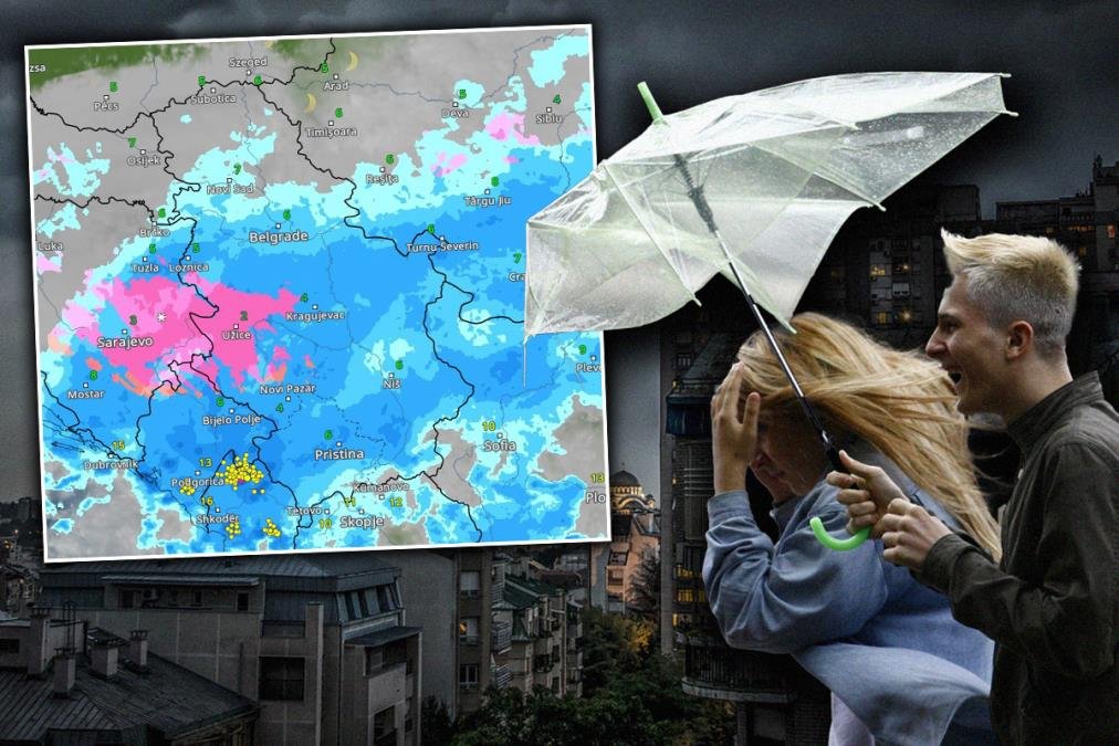 Temperatura danas do 34 stepena, a onda sledi jako nevreme: RHMZ najavio pljuskove, grmljavinu, grad i olujni vetar