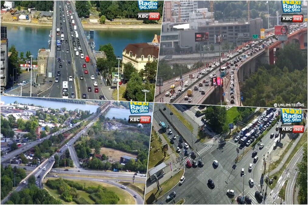 STRAŠNA GUŽVA ISPRED "UŠĆA": Jutarnji špic u Beogradu u punom jeku, teška situacija na Autokomandi, Brankovom i Pančevačkom mostu (FOTO)