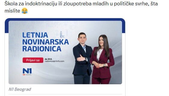 BLOKADERSKIM MEDIJIMA SU DVOSTRUKI ARŠINI DRUGO IME! Juče su posete EXPU nazivali "zloupotrebom dece, danas regrutuju mlade za svoje radionice