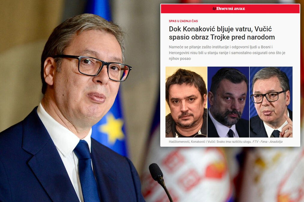 "VUČIĆ NAS SPASIO U ZADNJI ČAS" Mediji u Sarajevu zahvalni predsedniku Srbije: Omogućio nam da gledamo BiH na Svetskom prvenstvu, dok Konaković "bljuje vatru"