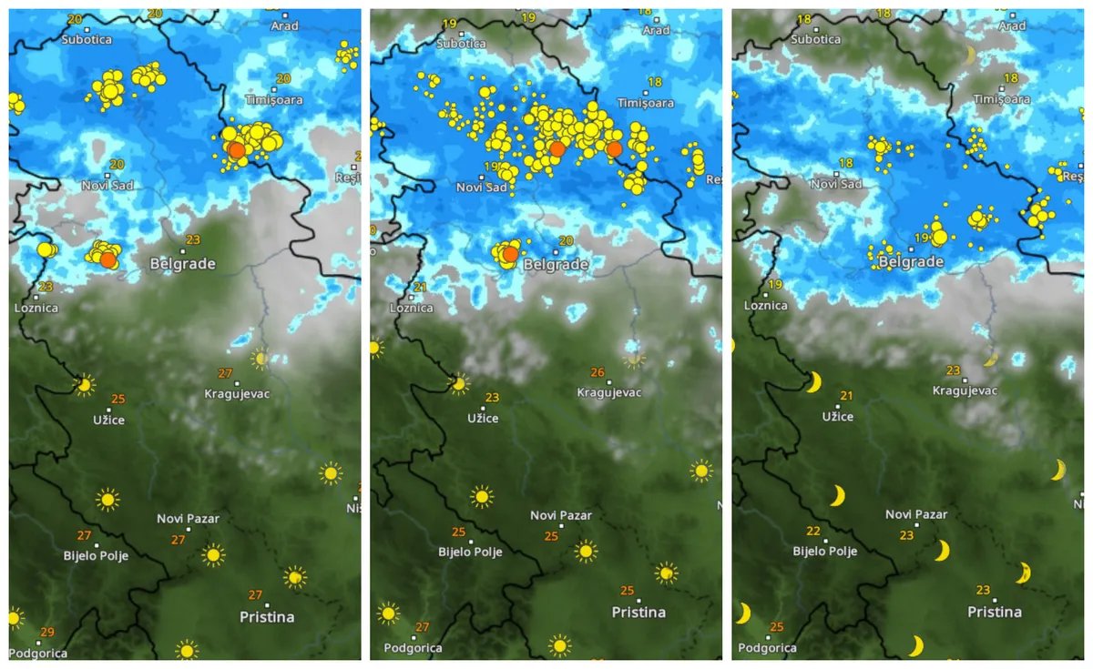 Na radarskim snimcima jasno se vidi kako nevreme ide ka Srbiji: Ove delove naše zemlje danas zahvata snažna linijska oluja