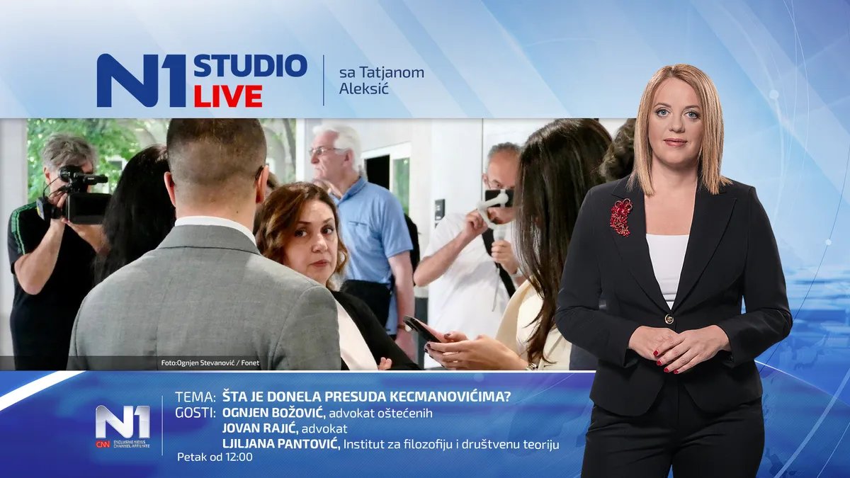 Gledajte N1 Studio live: Šta je donela presuda Kecmanovićima?