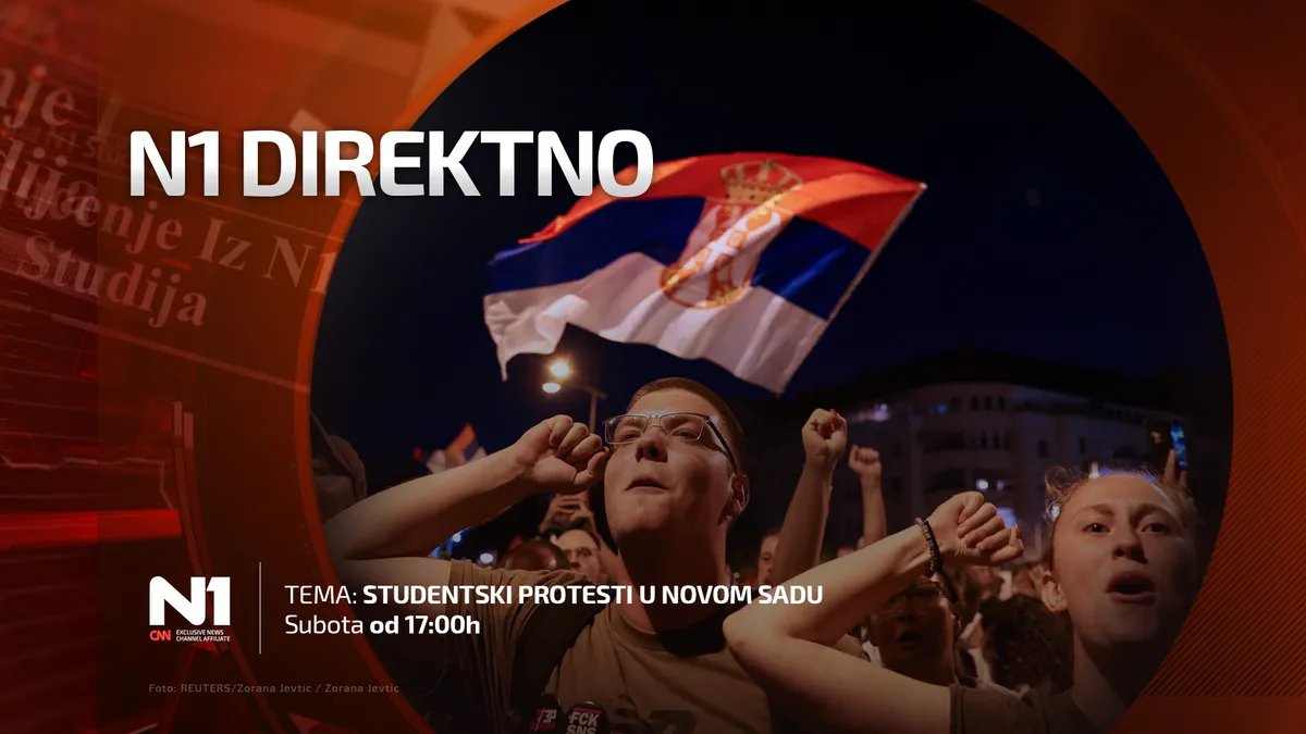 N1 Direktno, subota u 17: Studentski protest u Novom Sadu