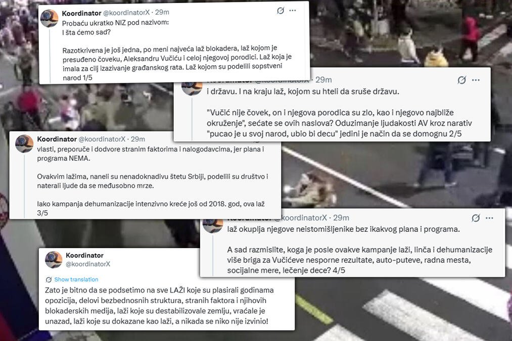 "I ŠTA ĆEMO SAD?!" Nizom od pet tvitova raskrinkana najmonstruoznija laž blokadera o "zvučnom topu": Oduzimali Vučiću ljudskost da se dodvore strancima! (FOTO)
