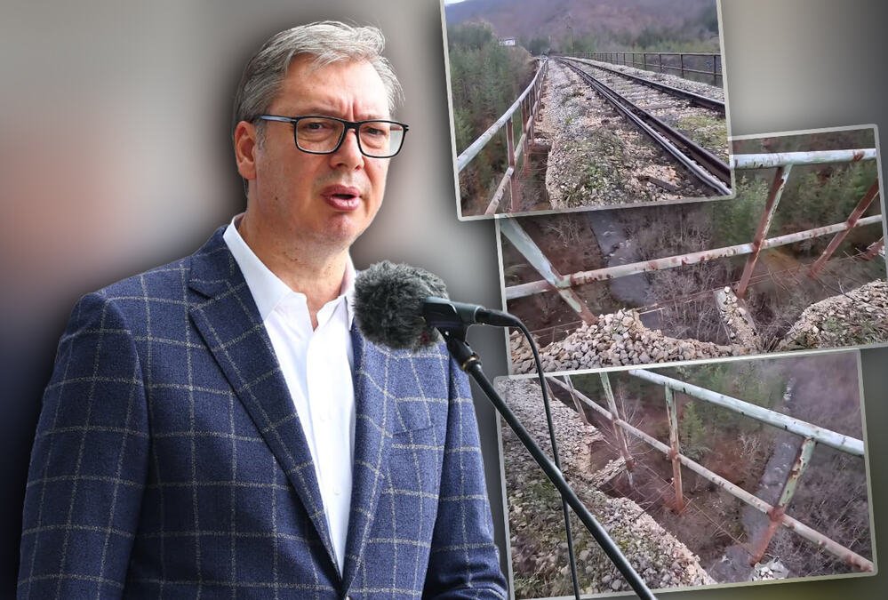 EVO U KAKVOM JE STANJU PRUGA O KOJOJ JE VUČIĆ DANAS PRIČAO: 50 godina u nju niko nije uložio ni dinara, ograda na mostu samo što ne padne (VIDEO)