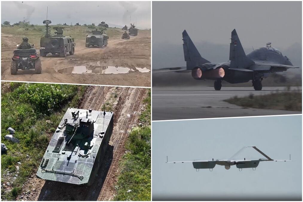 VAMPIR RAZARA METU, LAZAR GAZI SVE PRED SOBOM, LOVCI PARAJU NEBO... Spektakularni snimci s "Pasuljanskih livada": Vojska Srbije pokazala moć (VIDEO)
